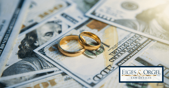 wedding rings and money